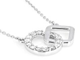 Round White Lab-Grown Diamond G-H VS Rhodium Over Sterling Silver Station Necklace 0.50ctw