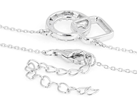Round White Lab-Grown Diamond G-H VS Rhodium Over Sterling Silver Station Necklace 0.50ctw