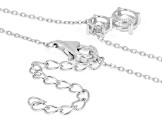 Round White Lab-Grown Diamond G-H VS Rhodium Over Sterling Silver 2-Stone Necklace 1.35ctw