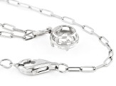 Round White Lab-Grown Diamond G-H VS Rhodium Over Sterling Silver Solitaire Y Necklace 1.15ct