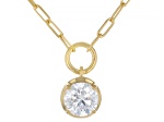 Round White Lab-Grown Diamond G-H VS 14K Yellow Gold Over Sterling Silver Solitaire Necklace 1.15ct