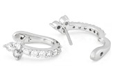 Round White Lab-Grown Diamond G-H VS Rhodium Over Sterling Silver Huggie Earrings 1.00ctw