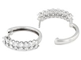 Round White Lab-Grown Diamond G-H VS Rhodium Over Sterling Silver Hoop Earrings 1.45ctw