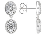 Round White Lab-Grown Diamond G-H VS Rhodium Over Sterling Silver Earrings 1.40ctw