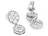 Round White Lab-Grown Diamond G-H VS Rhodium Over Sterling Silver Earrings 1.40ctw