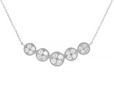 Round White Lab-Grown Diamond G-H VS Rhodium Over Sterling Silver Station Necklace 1.00ctw