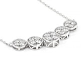 Round White Lab-Grown Diamond G-H VS Rhodium Over Sterling Silver Station Necklace 1.00ctw