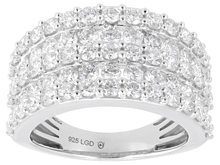 Round White Lab-Grown Diamond G-H VS Rhodium Over Sterling Silver