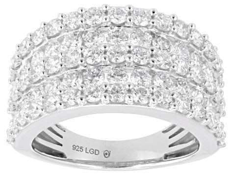Round White Lab-Grown Diamond G-H VS Rhodium Over Sterling Silver