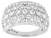 Round White Lab-Grown Diamond G-H VS Rhodium Over Sterling Silver Ring 1.75ctw