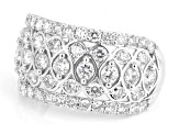 Round White Lab-Grown Diamond G-H VS Rhodium Over Sterling Silver Ring 1.75ctw