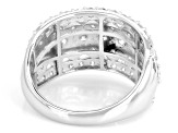 Round White Lab-Grown Diamond G-H VS Rhodium Over Sterling Silver Ring 1.75ctw