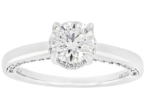 Round White Lab-Grown Diamond F VS2 14K White Gold Ring 1.50ctw