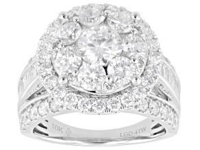 White Lab-Grown Diamond H SI2 10K White Gold Ring 4.00ctw