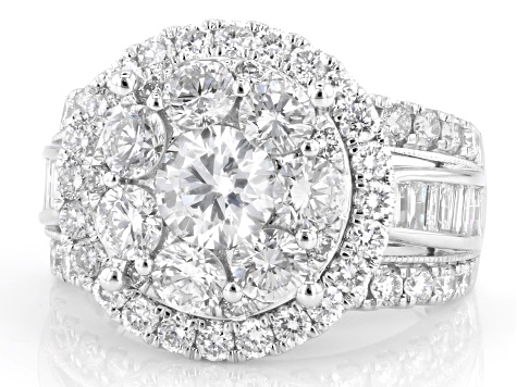 White Lab-Grown Diamond H SI2 10K White Gold Ring 4.00ctw