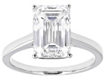 Certified White Lab-Grown Diamond E-F VS1 Platinum Solitaire Ring 4.00ct