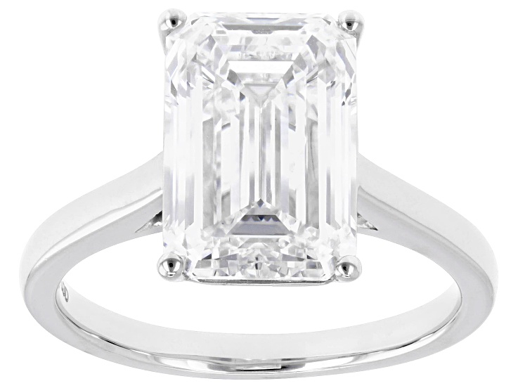 Certified White Lab-Grown Diamond E-F VS1 Platinum Solitaire Ring 5.00ct