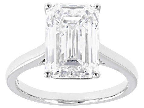 Certified White Lab-Grown Diamond E-F VS1 Platinum Solitaire Ring 5.00ct