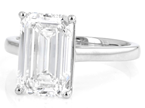 Certified White Lab-Grown Diamond E-F VS1 Platinum Solitaire Ring 5.00ct