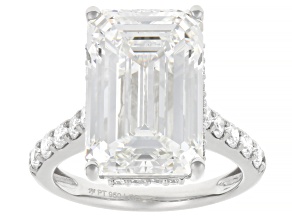 Certified White Lab-Grown Diamond F VVS2 Platinum Ring 12.00ctw