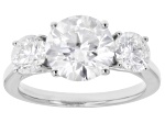 Certified White Lab-Grown Diamond E-F VS2 Platinum 3-Stone Ring 4.00ctw