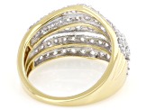 Round White Lab-Grown Diamond H SI 14K Yellow Gold Over Sterling Silver Ring 2.00ctw