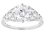 Certified Round White Lab-Grown Diamond H SI2 14K White Gold Ring 2.85ctw