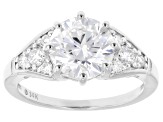 Certified Round White Lab-Grown Diamond H SI2 14K White Gold Ring 2.85ctw