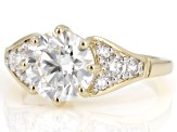 Certified Round White Lab-Grown Diamond H SI2 14K Yellow Gold Ring 2.85ctw