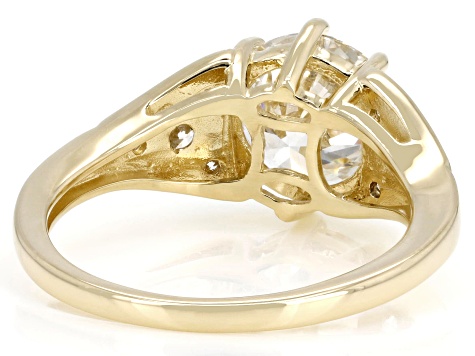 Certified Round White Lab-Grown Diamond H SI2 14K Yellow Gold Ring 2.85ctw