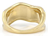 Round White Lab-Grown Diamond H SI 14K Yellow Gold Over Sterling Silver Satin Finish Ring 0.50ctw