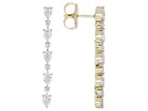 Pear Shape and Round White Lab-Grown Diamond H SI 10K Yellow Gold Dangle Earrings 1.00ctw