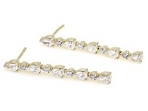 Pear Shape and Round White Lab-Grown Diamond H SI 10K Yellow Gold Dangle Earrings 1.00ctw