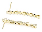 Pear Shape and Round White Lab-Grown Diamond H SI 10K Yellow Gold Dangle Earrings 1.00ctw