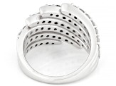 Round White Lab-Grown Diamond G-H VS Rhodium Over Sterling Silver Bypass Ring 2.20ctw