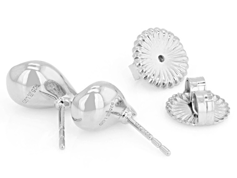White Lab-Grown Diamond H SI2 Rhodium Over Sterling Silver Solitaire Stud Earrings 1.75ctw