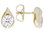 White Lab-Grown Diamond H SI2 14K Yellow Gold Over Sterling Silver Solitaire Stud Earrings 1.75ctw