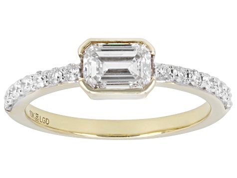 White Lab-Grown Diamond H SI 10K Yellow Gold Ring 1.00ctw