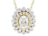 White Lab-Grown Diamond H SI 10K Yellow Gold Station Necklace 1.50ctw