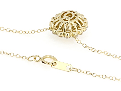White Lab-Grown Diamond H SI 10K Yellow Gold Station Necklace 1.50ctw