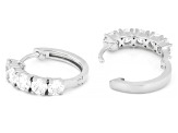 White Lab-Grown Diamond VS F-G Rhodium Over Sterling Silver Huggie Earrings 2.00ctw