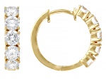 White Lab-Grown Diamond VS F-G 14K Yellow Gold Over Sterling Silver Huggie Earrings 2.00ctw