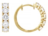 White Lab-Grown Diamond VS F-G 14K Yellow Gold Over Sterling Silver Huggie Earrings 2.00ctw