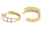 White Lab-Grown Diamond VS F-G 14K Yellow Gold Over Sterling Silver Huggie Earrings 2.00ctw