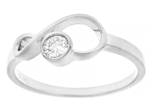 White Lab-Grown Diamond VS F-G Rhodium Over Sterling Silver Ring 0.20ct