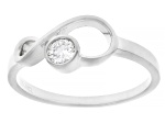 White Lab-Grown Diamond VS F-G Rhodium Over Sterling Silver Ring 0.20ct