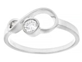 White Lab-Grown Diamond VS F-G Rhodium Over Sterling Silver Ring 0.20ct