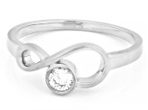 White Lab-Grown Diamond VS F-G Rhodium Over Sterling Silver Ring 0.20ct