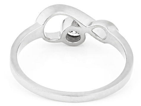 White Lab-Grown Diamond VS F-G Rhodium Over Sterling Silver Ring 0.20ct