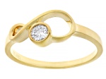 White Lab-Grown Diamond VS F-G 14K Yellow Gold Over Sterling Silver Ring 0.20ct